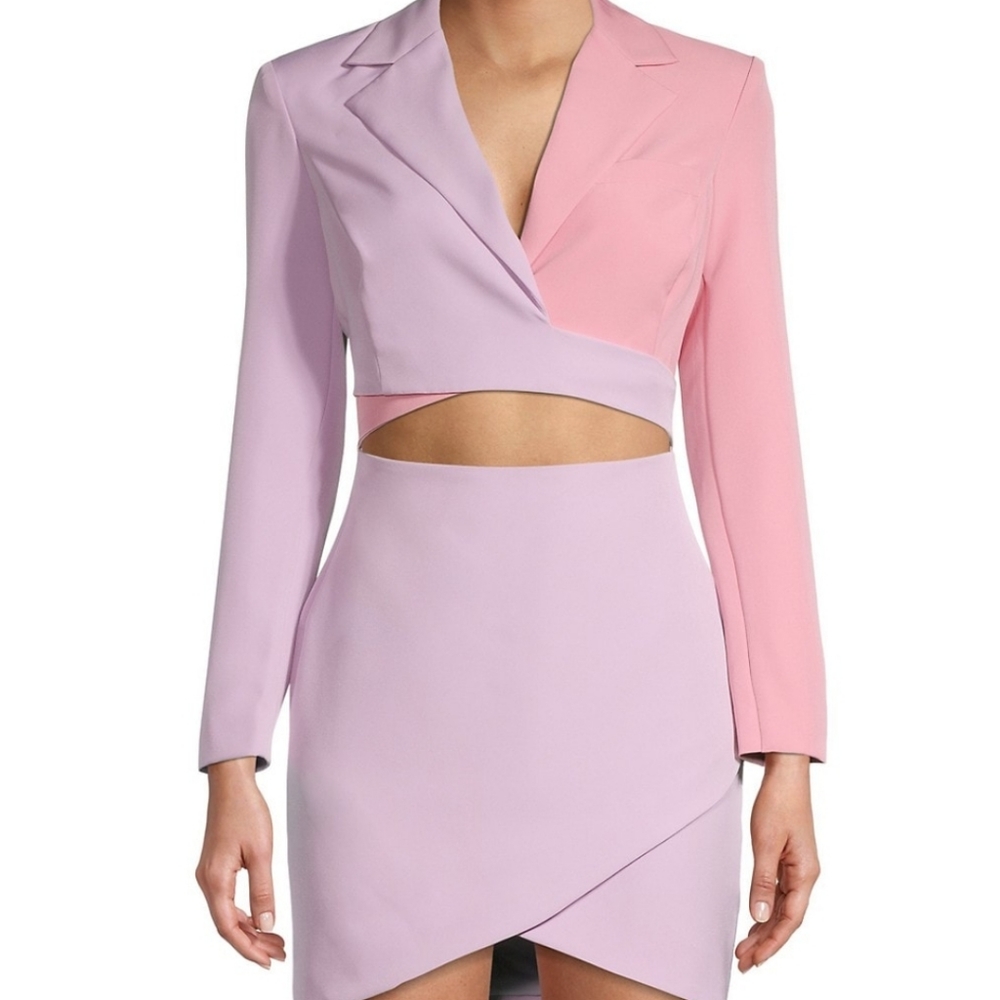 Lavish Alice Color Block Blazer Wrap Dress - Picture 6 of 16